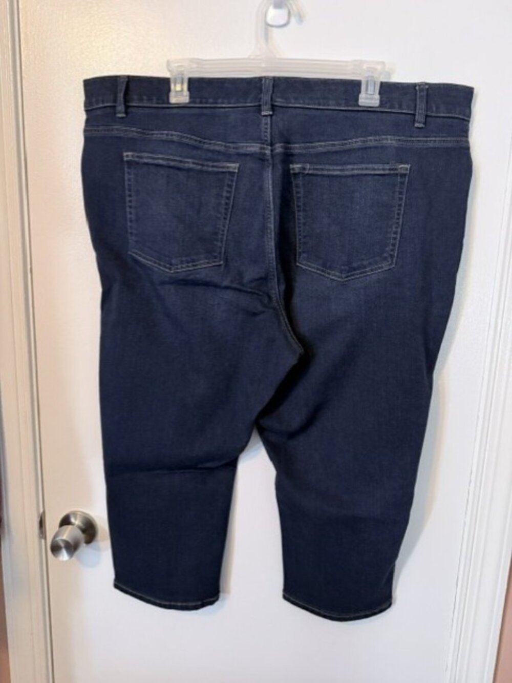 CHAPS Plus Size 22W Dark Wash Stretch Denim Capris Cropped Jeans - Picture 2 of 11